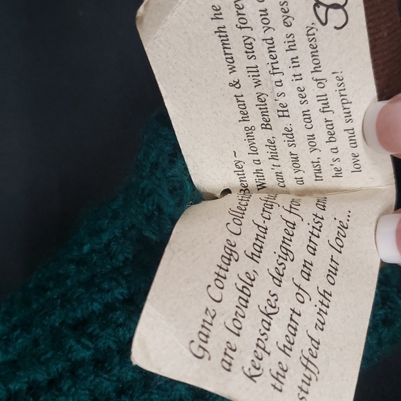 Ganz Cottage Collectibles NWT "Bentley" Teddy Bear in Green Sweater - Picture 6 of 6